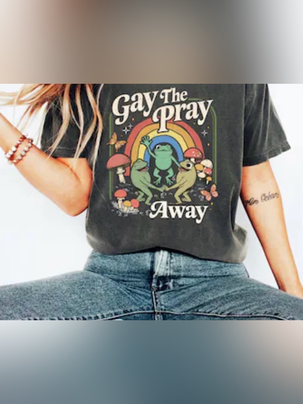 2SLGBTQ+ Gay The Pray Away Graphic Tee